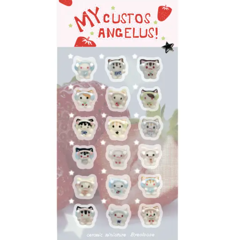 byeolsase: headset cat apartment sticker sheet