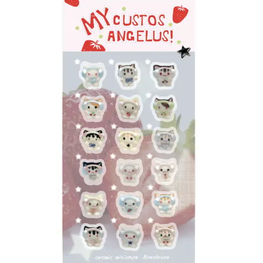 byeolsase: headset cat apartment sticker sheet