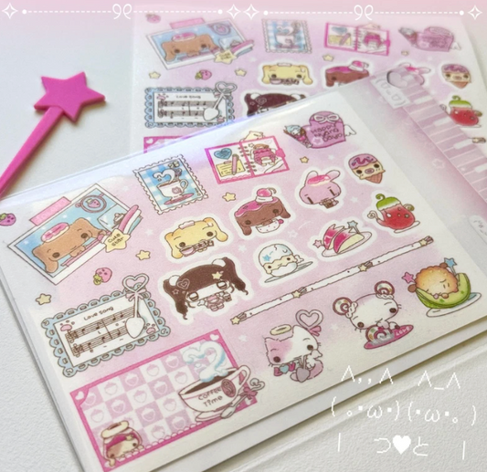 happy_nyang_day: Sweet Bunny Cafe sticker sheet