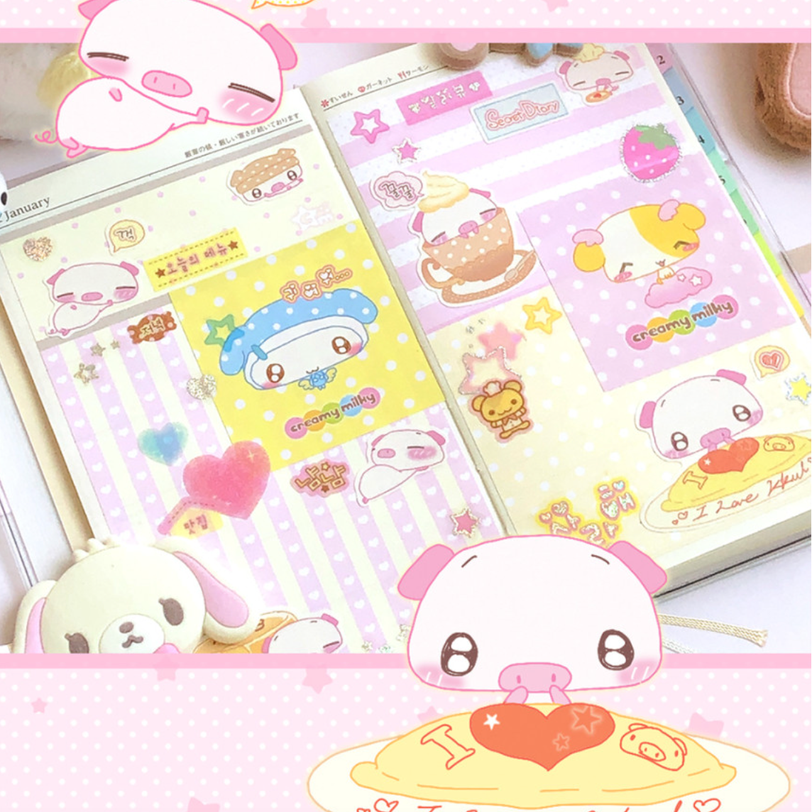 creamy milky: Moemoe honey stickers