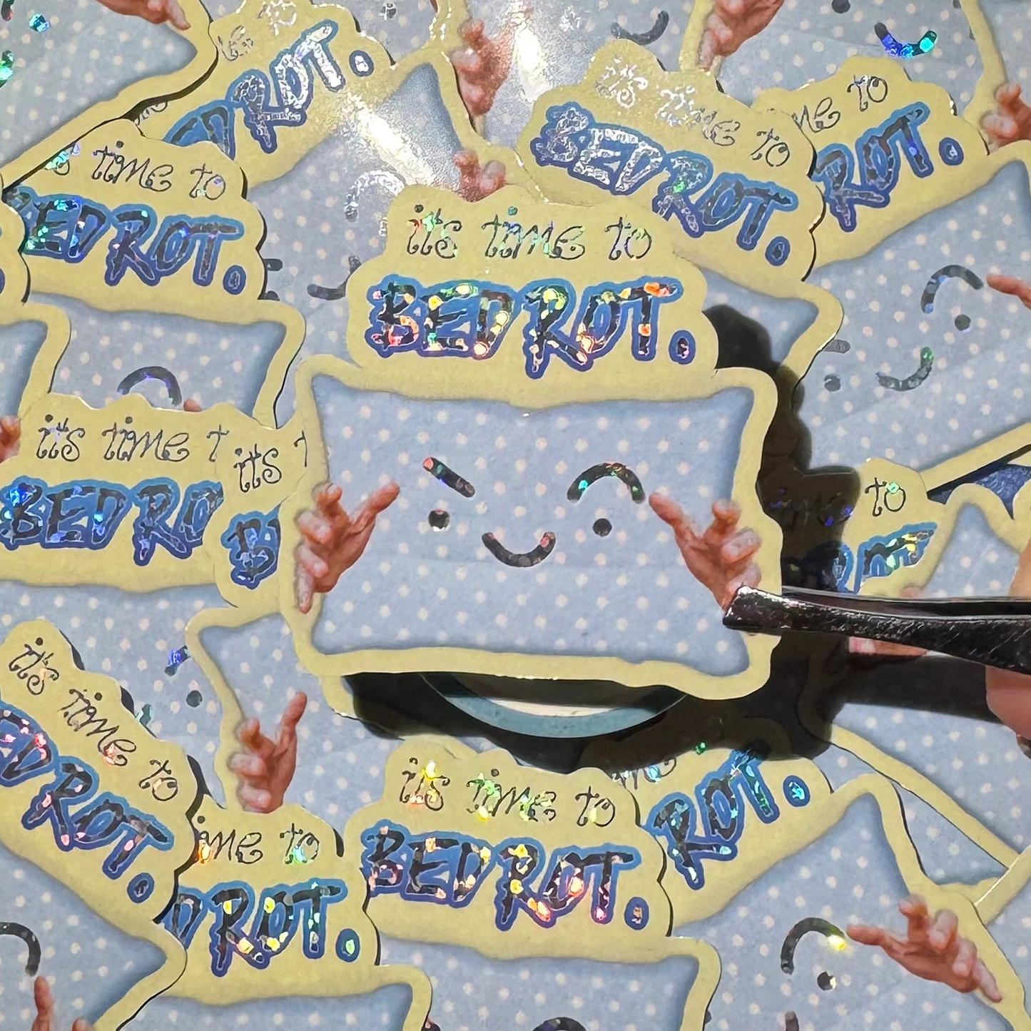it's time to bed rot: die cut sticker