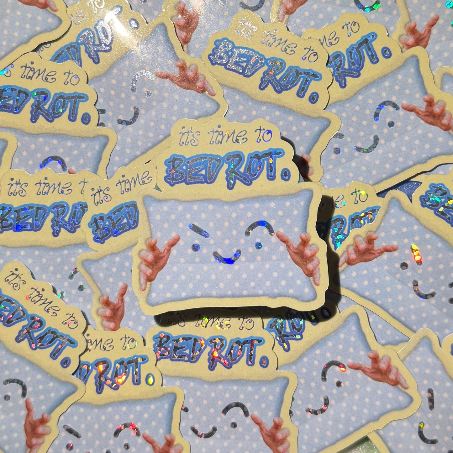 it's time to bed rot: die cut sticker