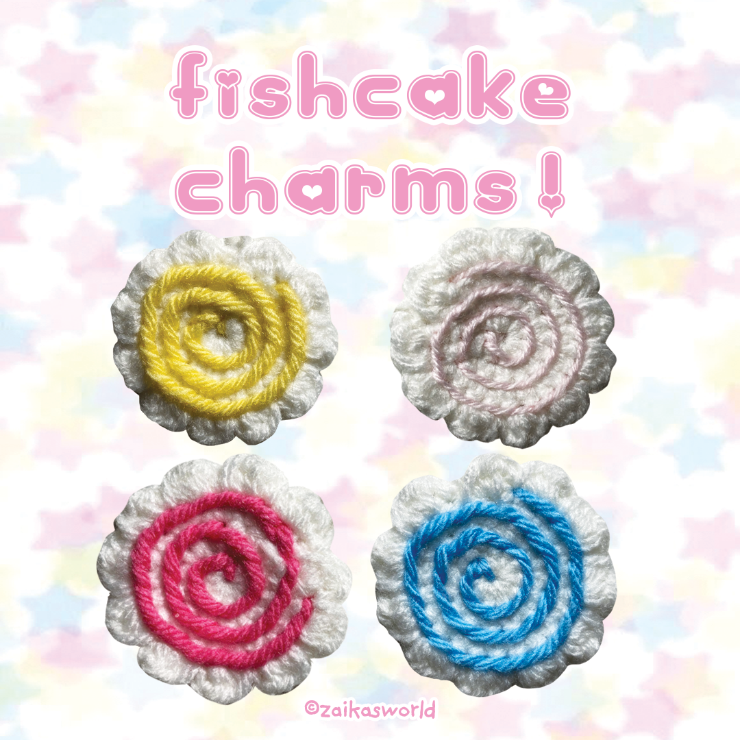 fishcakes: crochet charms