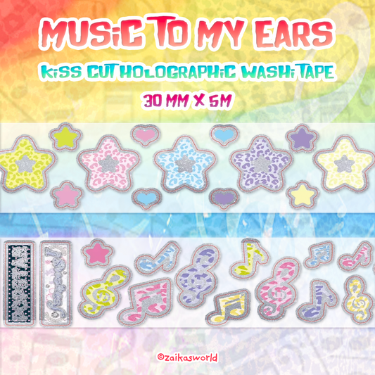 music to my ears: kiss cut washi tape