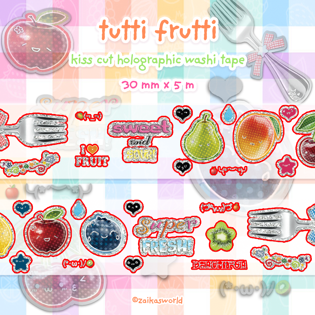 tutti frutti: kiss cut washi tape